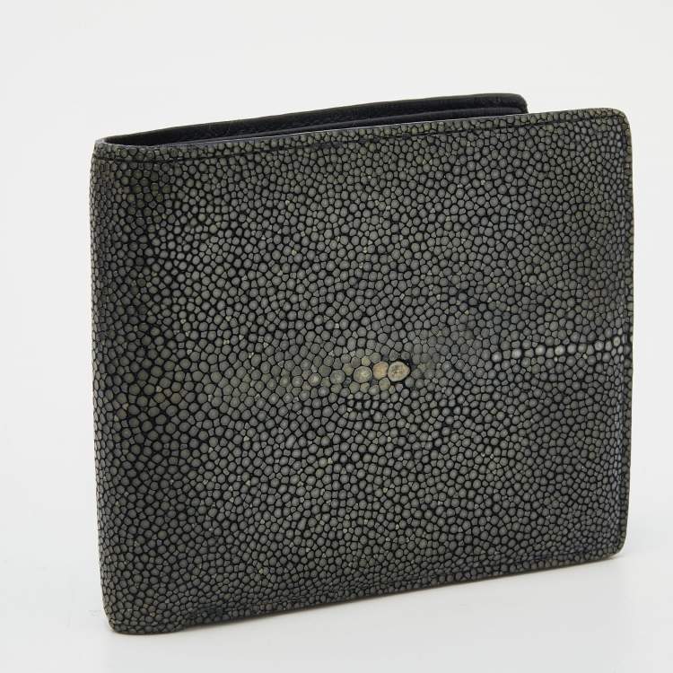 Pre Owned Bottega Veneta Grey Stingray Bifold Wallet