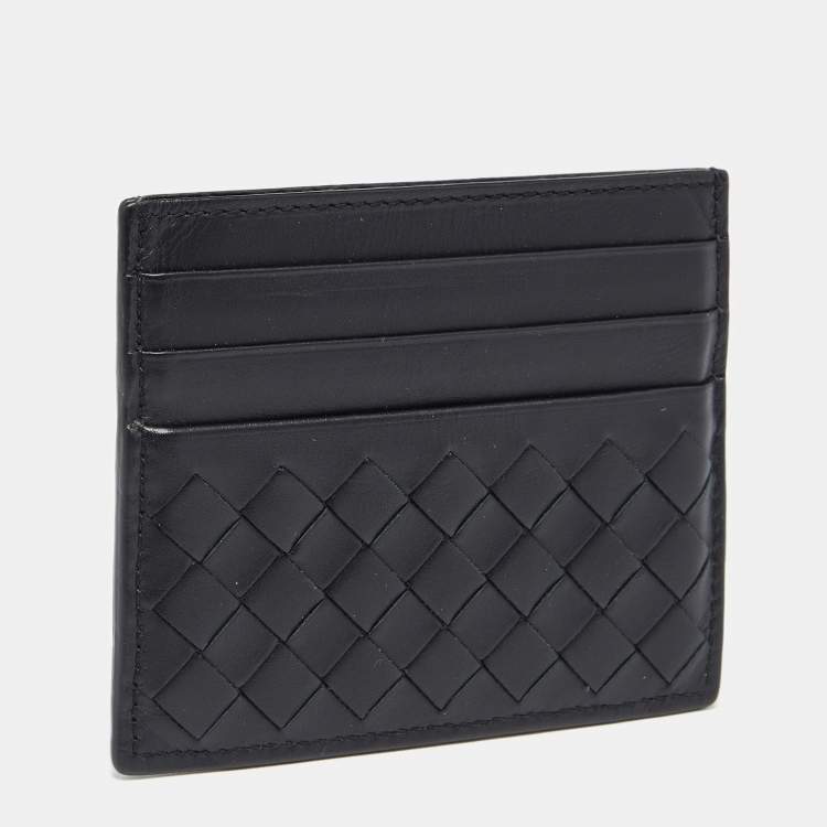 مملوكة مسبقًا Bottega Veneta Black Intrecciato Leather Card Holder