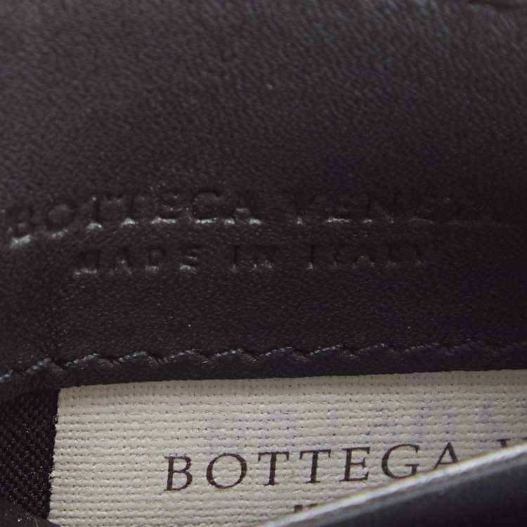 مملوكة مسبقًا Bottega Veneta Dark Grey Intrecciato Leather Card Holder