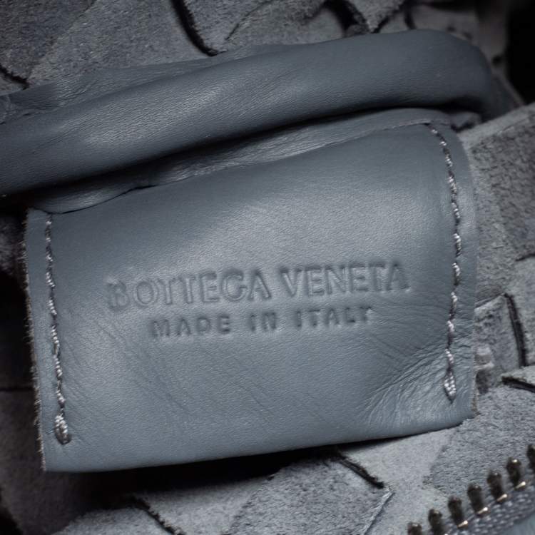 Pre Owned Bottega Veneta Grey Intrecciato Leather Classic Backpack
