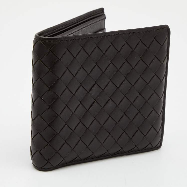 Pre Owned Bottega Veneta Brown Intrecciato Leather Bifold Wallet