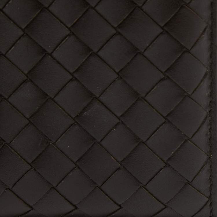 Pre Owned Bottega Veneta Brown Intrecciato Leather Bifold Wallet