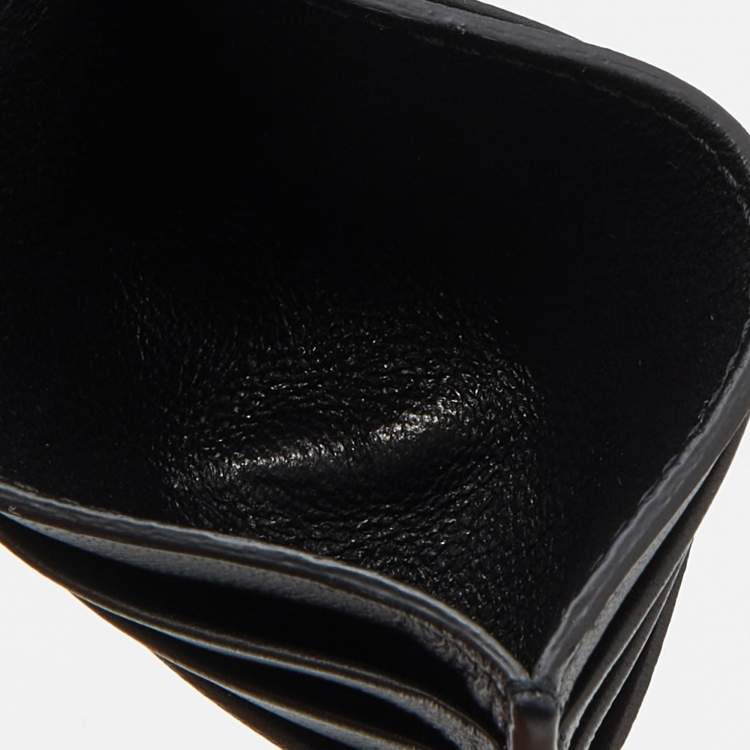 Pre Owned Bottega Veneta Black Intrecciato Leather Studded Card Holder