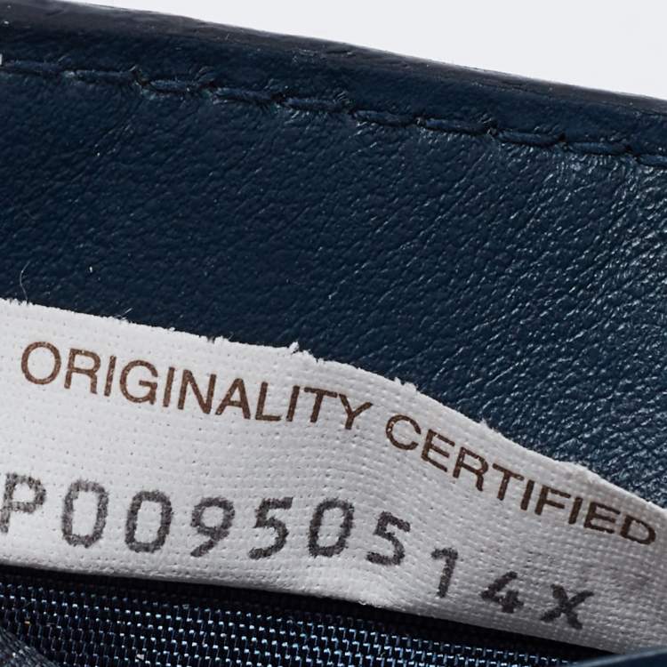 Pre Owned Bottega Veneta Navy Blue Intrecciato Leather Money Clip Bifold Wallet