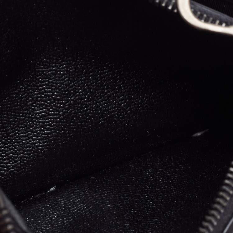 مملوكة مسبقًا Bottega Veneta Black/Off White Intrecciato Leather Zip Card Case