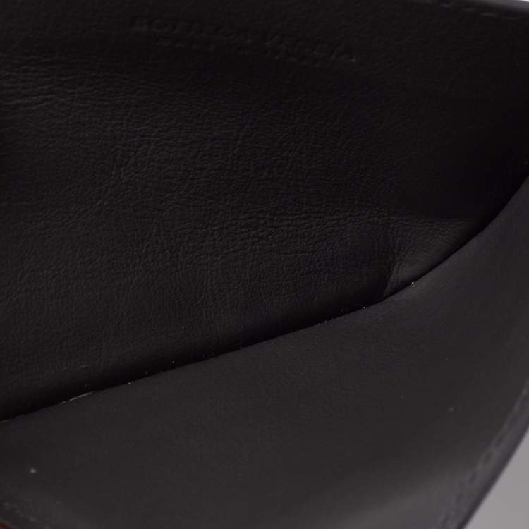 Pre Owned Bottega Veneta Grey Intrecciato Leather Card Holder