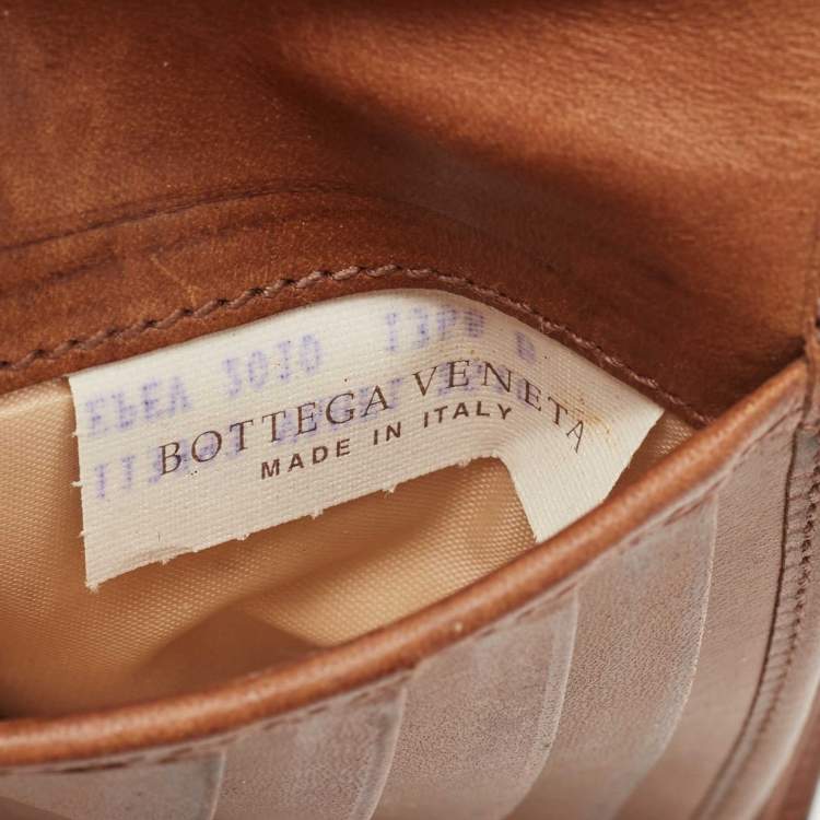Pre Owned Bottega Veneta Tan Intrecciato Leather Bifold Wallet