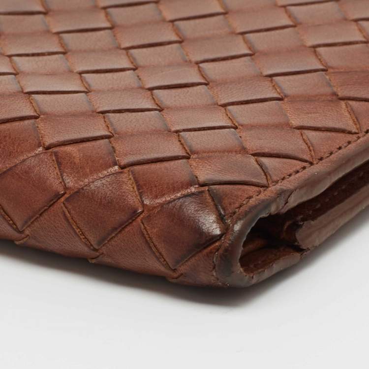 Pre Owned Bottega Veneta Tan Intrecciato Leather Bifold Wallet