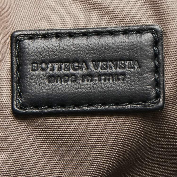 Pre Owned Bottega Veneta Black Intrecciato Leather Wristlet Clutch