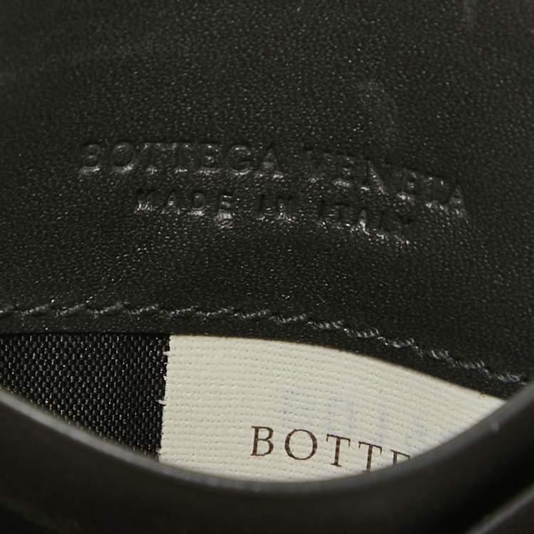 Pre Owned Bottega Veneta Grey Intrecciato Leather Card Holder