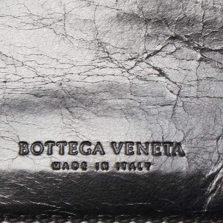 Pre Owned Bottega Veneta Black Padded Intrecciato Leather Card Holder