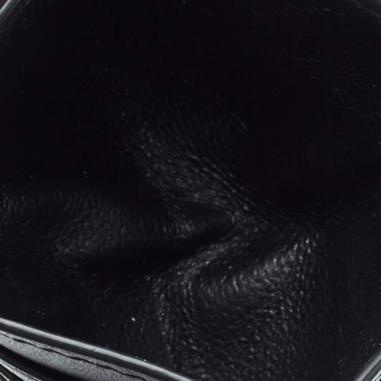 Pre Owned Bottega Veneta Black Intrecciato Leather Card Holder