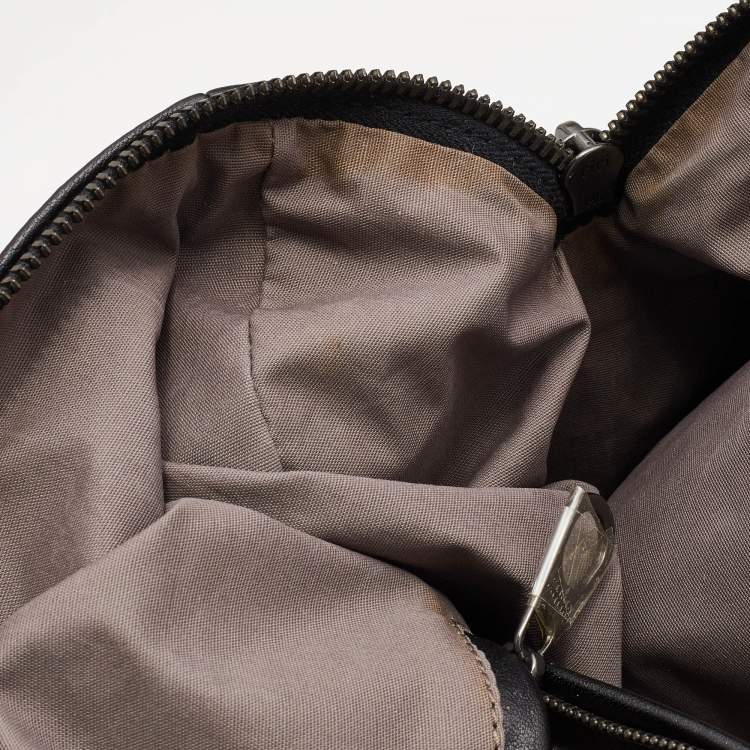 Pre Owned Bottega Veneta Black Intrecciato Leather Weekender Bag