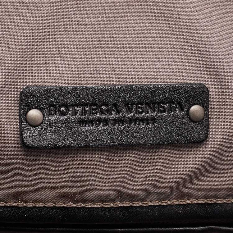 Pre Owned Bottega Veneta Black Intrecciato Leather Weekender Bag