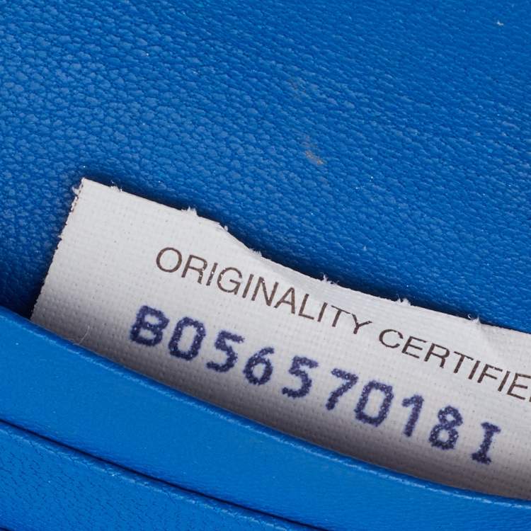 Pre Owned Bottega Veneta Blue Intrecciato Leather Bifold Card Case
