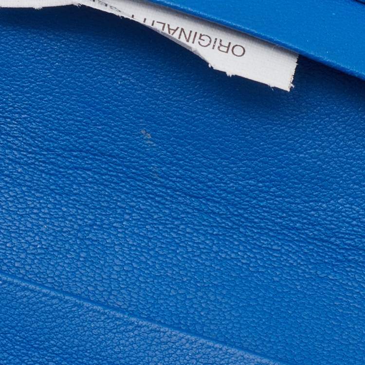 Pre Owned Bottega Veneta Blue Intrecciato Leather Bifold Card Case