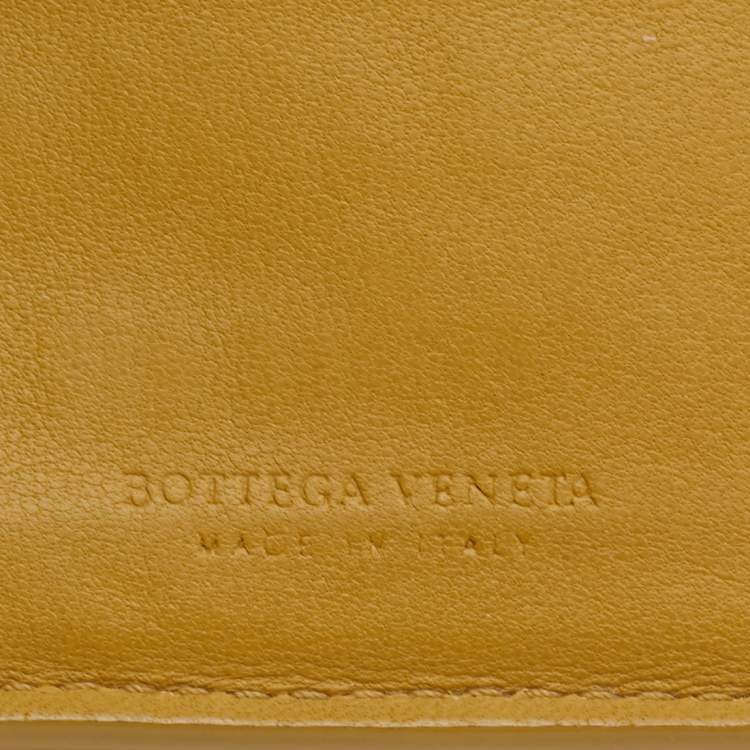 Pre Owned Bottega Veneta Olive Green Intrecciato Leather Bifold Wallet