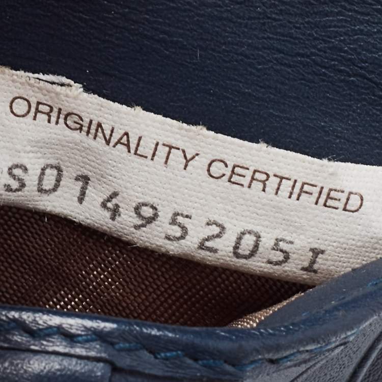 Pre Owned Bottega Veneta Navy Blue Intrecciato Leather Bifold Wallet