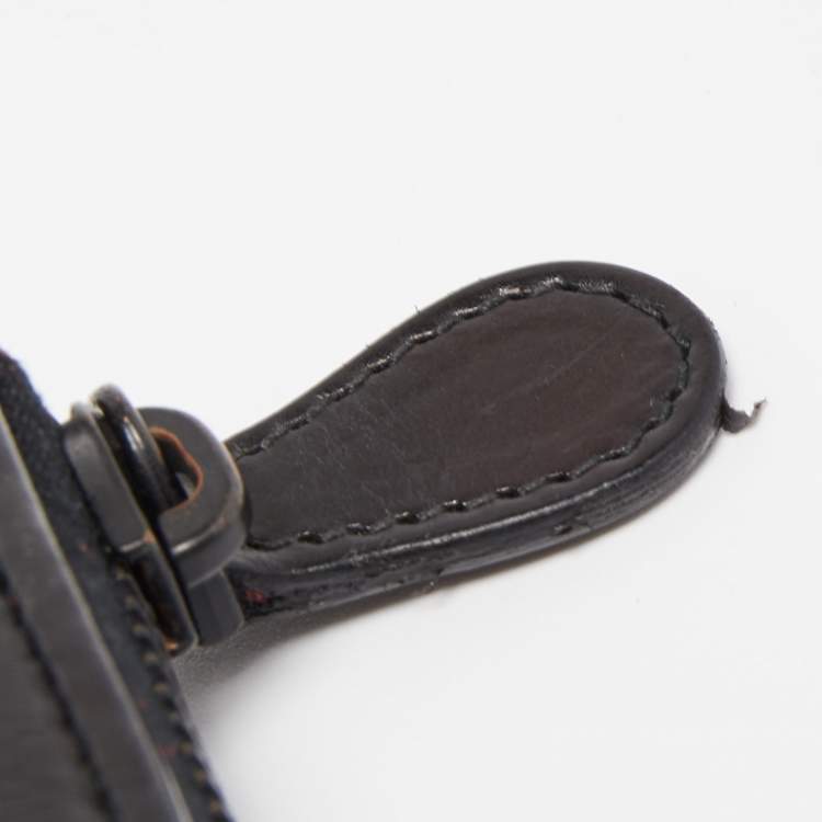 Pre Owned Bottega Veneta Black Intrecciato Leather Zip Coin Purse