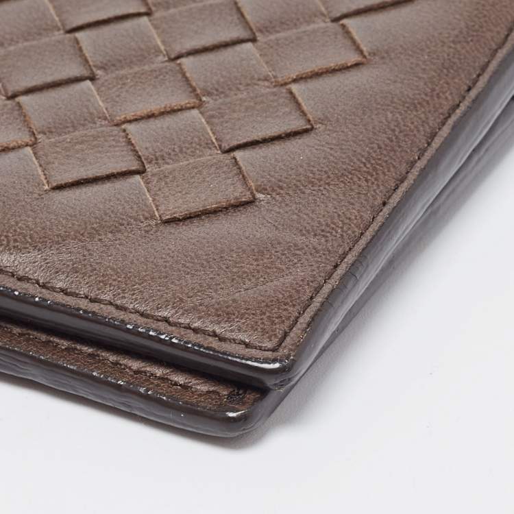 Pre Owned Bottega Veneta Brown Intrecciato Leather Bifold Wallet