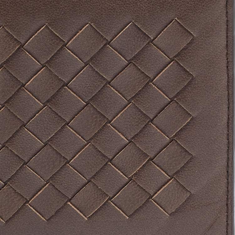 Pre Owned Bottega Veneta Brown Intrecciato Leather Bifold Wallet
