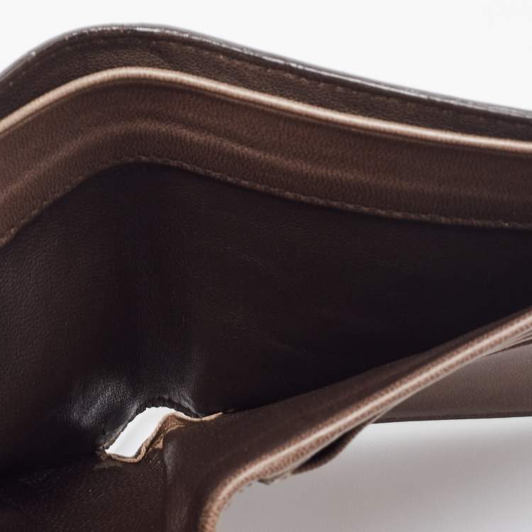 Pre Owned Bottega Veneta Brown Intrecciato Leather Bifold Wallet