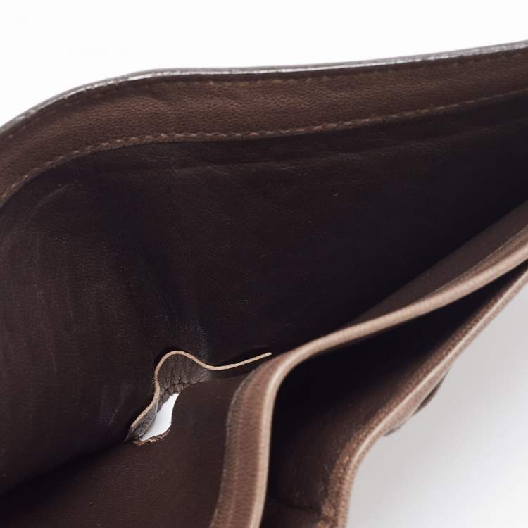 Pre Owned Bottega Veneta Brown Intrecciato Leather Bifold Wallet