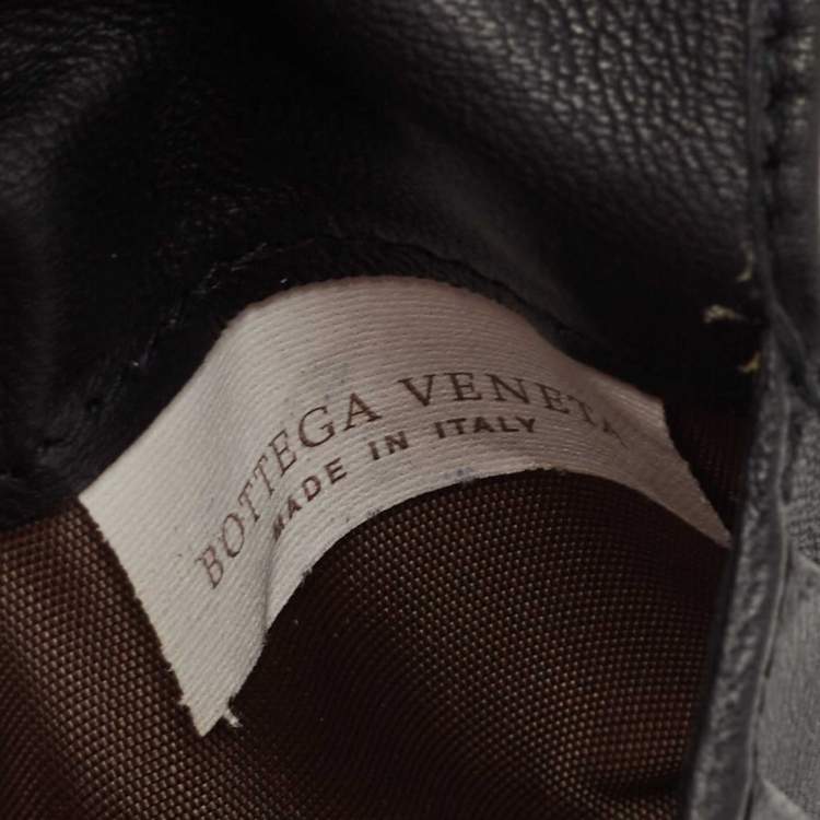 Pre Owned Bottega Veneta Black Intrecciato Karung and Leather Bifold Wallet