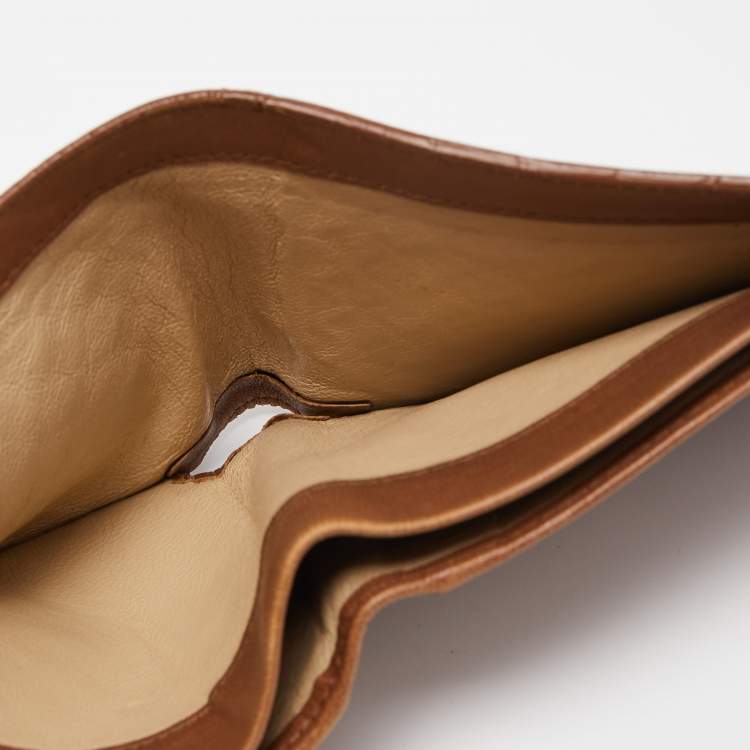 Pre Owned Bottega Veneta Brown Intrecciato Leather Bifold Wallet