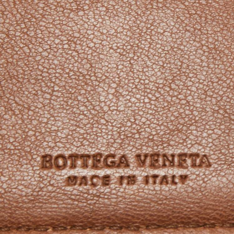 Pre Owned Bottega Veneta Brown Intrecciato Leather Bifold Wallet