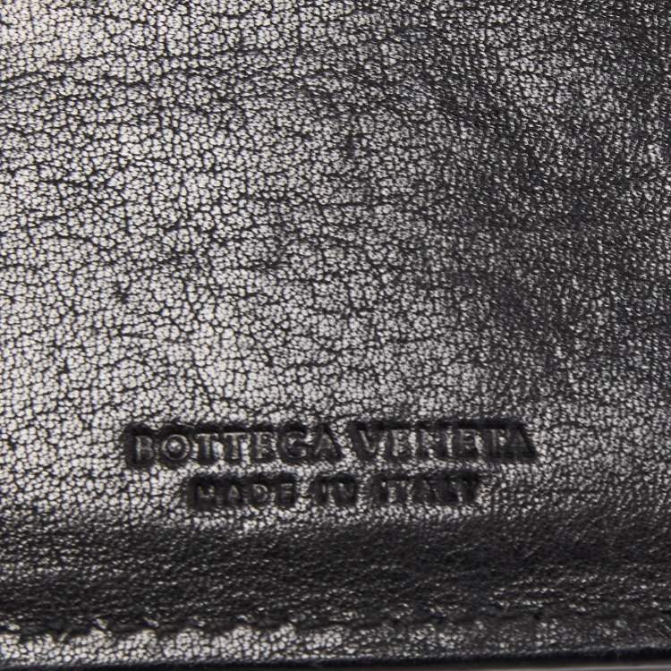 Pre Owned Bottega Veneta Black Intrecciato Leather Bifold Wallet