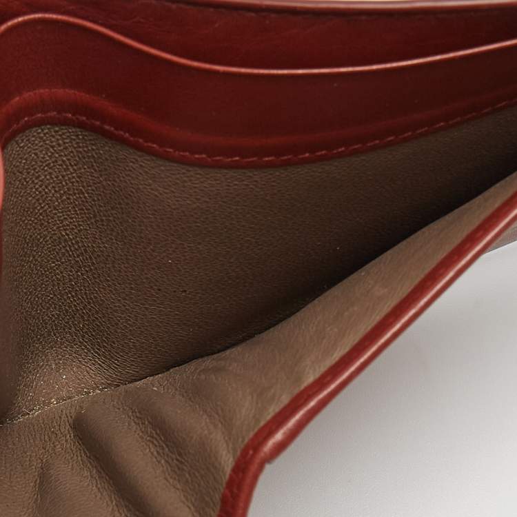 Pre Owned Bottega Veneta Rust Intrecciato Leather Bifold Wallet