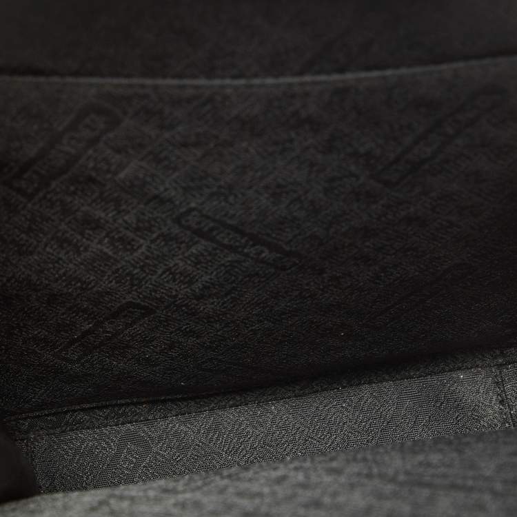 Pre Owned Bottega Veneta Black Intrecciato Leather Zip Messenger Bag