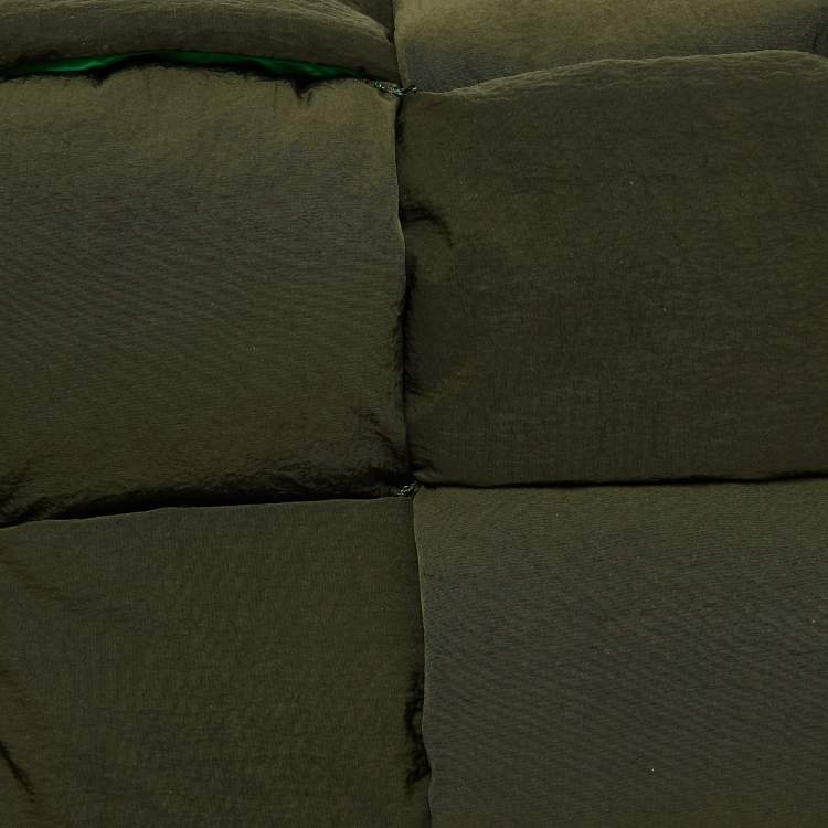 Pre Owned Bottega Veneta Green Intrecciato Nylon Cassette Messenger Bag