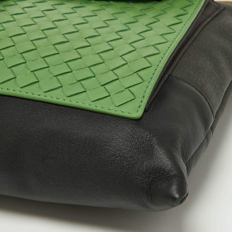 Pre Owned Bottega Veneta Multicolor Nylon Leather Zip Pouch 