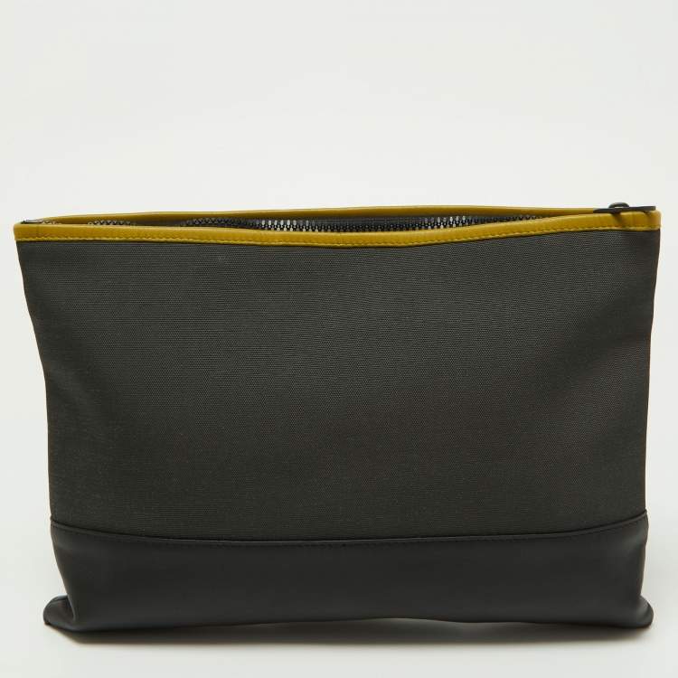 Pre Owned Bottega Veneta Multicolor Nylon Leather Zip Pouch 