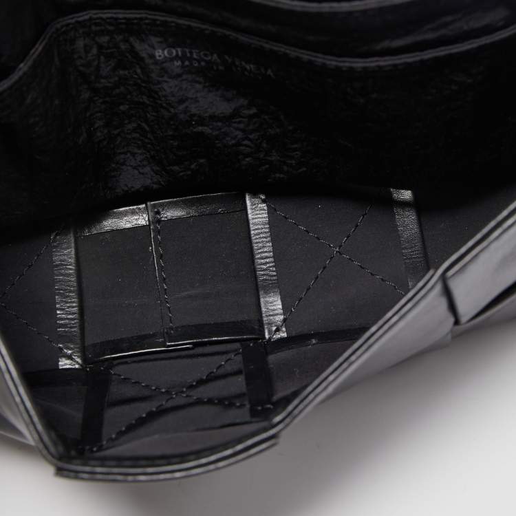 Pre Owned Bottega Veneta Black Intreccio Leather Mini Cassette Belt Bag