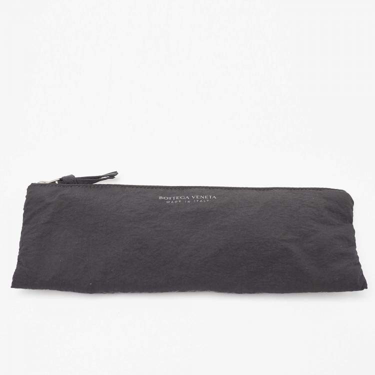 Pre Owned Bottega Veneta Black Intrecciato Nylon Cassette Messenger Bag