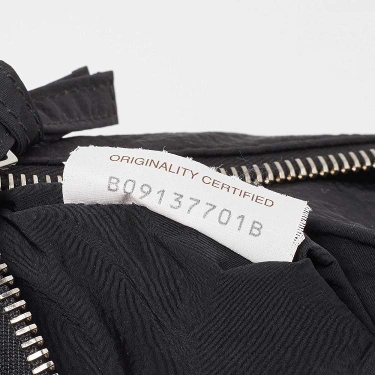 Pre Owned Bottega Veneta Black Intrecciato Nylon Cassette Messenger Bag