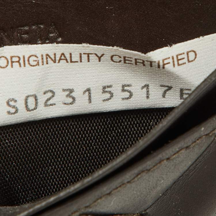 Pre Owned Bottega Veneta Brown Intrecciato Leather Card Holder