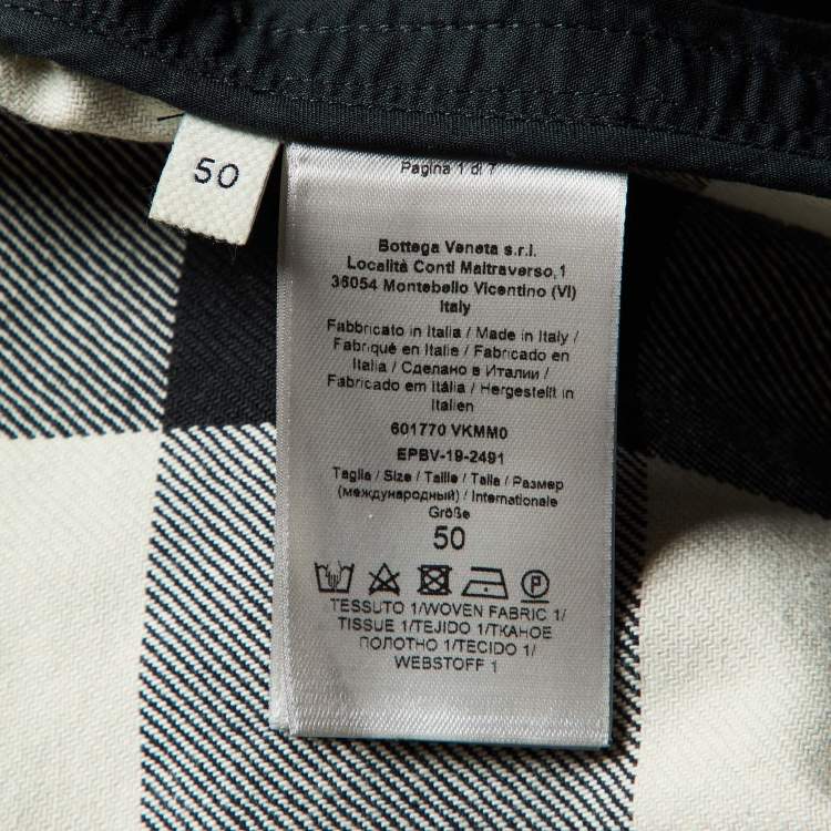 Pre Owned Bottega Veneta Monochrome Checked Cotton Oversized Shirt M