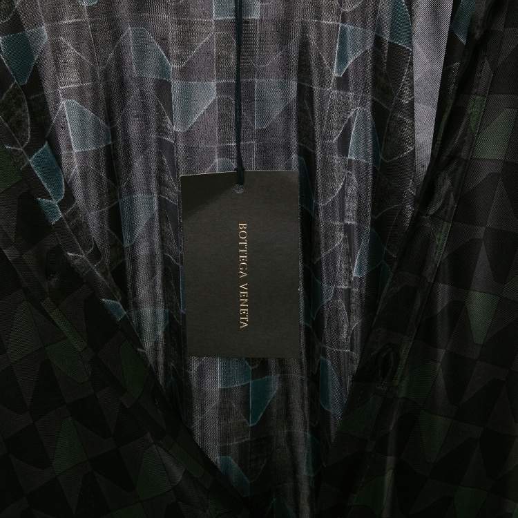 Pre Owned Bottega Veneta Black/Green Graphic Print Jersey T-Shirt M