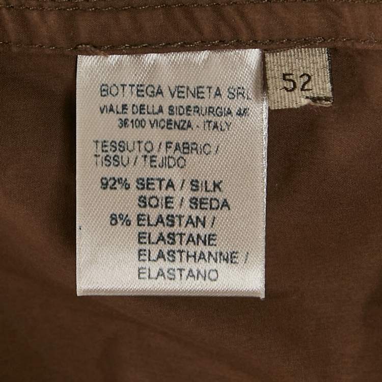 Pre Owned Bottega Veneta Brown Silk/Cotton Jacket and Pants Set L