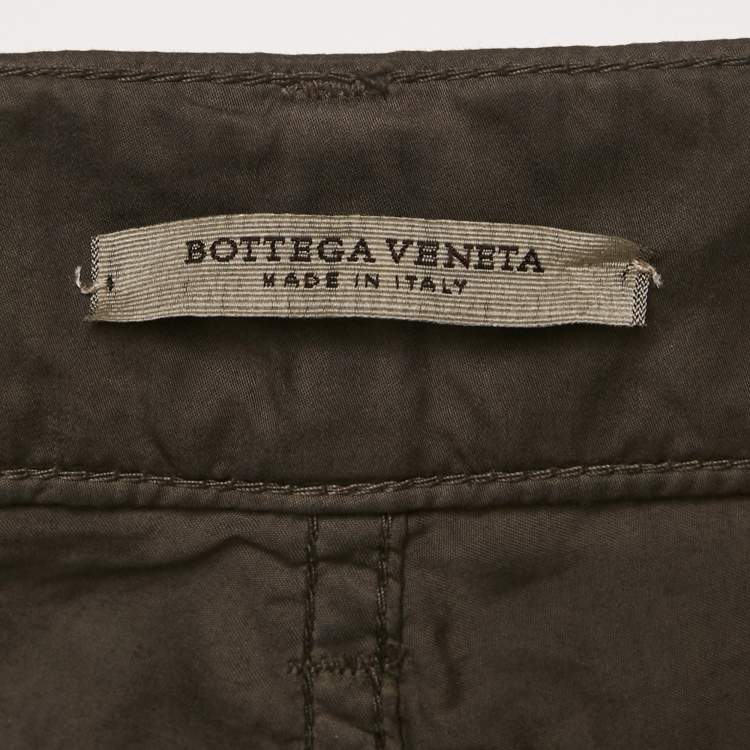 Pre Owned Bottega Veneta Khaki Green Cotton Blend Cruise Pants M
