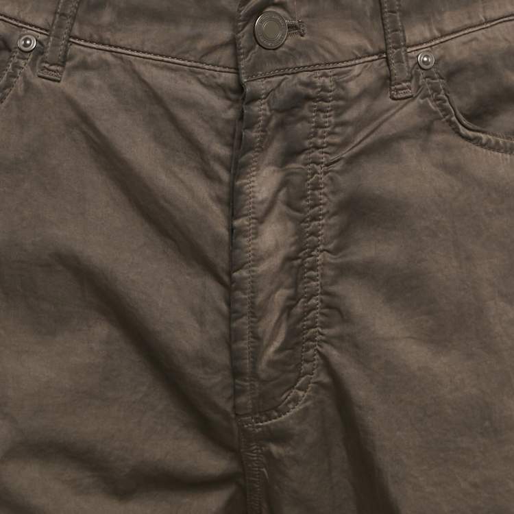 Pre Owned Bottega Veneta Khaki Green Cotton Blend Cruise Pants M