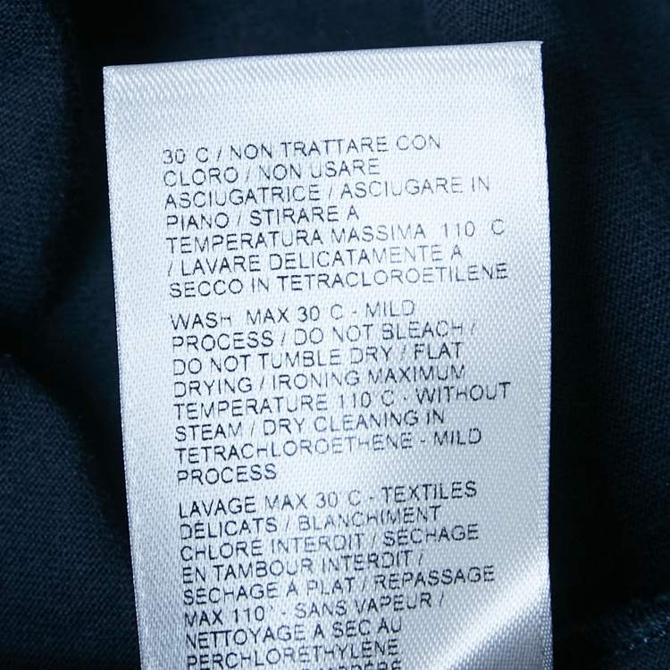 Pre Owned Bottega Veneta Navy Blue Jersey Collared T-Shirt M