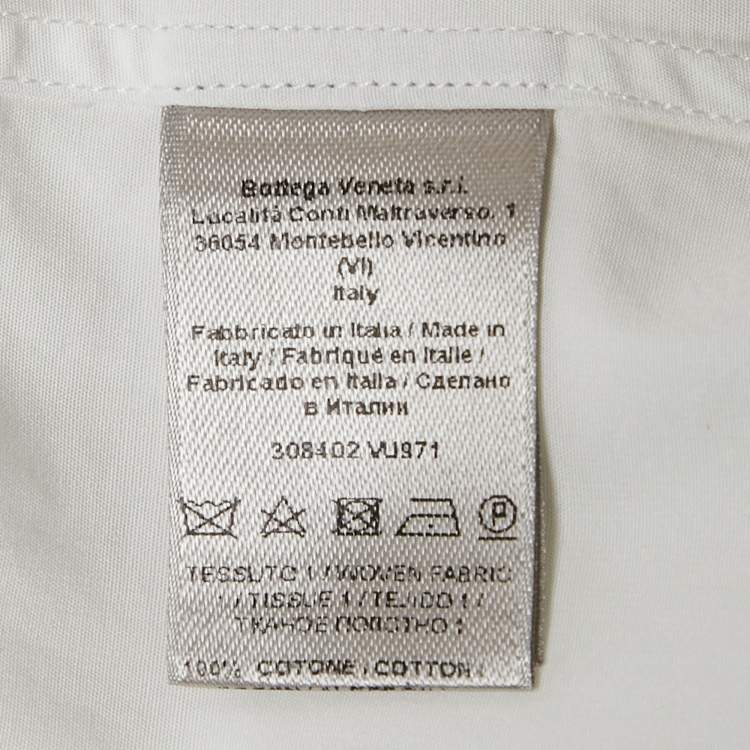 Pre Owned Bottega Veneta White Cotton Button Front Shirt M
