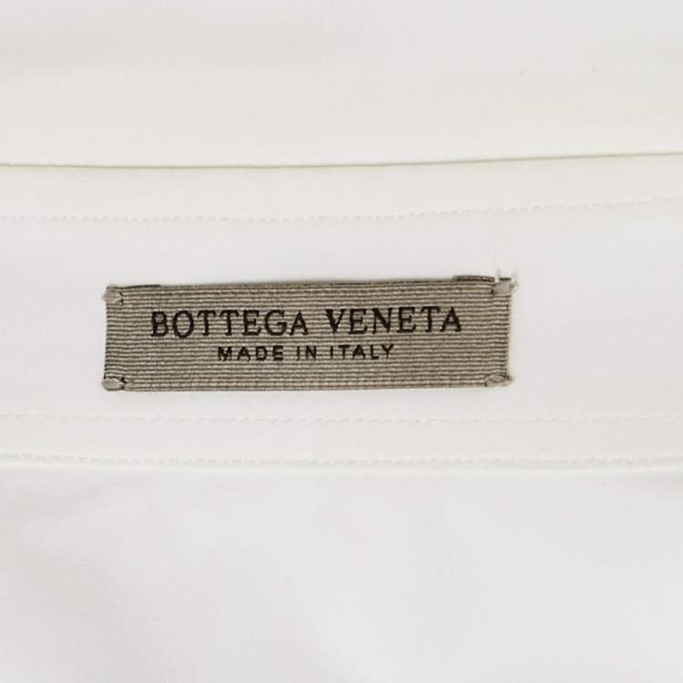 Pre Owned Bottega Veneta White Cotton Button Front Shirt M