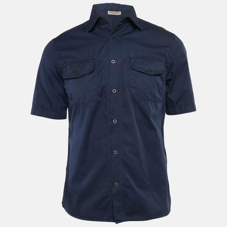 مملوكة مسبقًا Bottega Veneta Blue Cotton Short Sleeve Shirt S