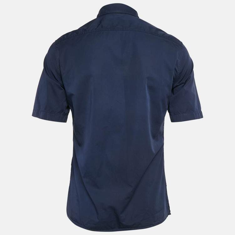 مملوكة مسبقًا Bottega Veneta Blue Cotton Short Sleeve Shirt S